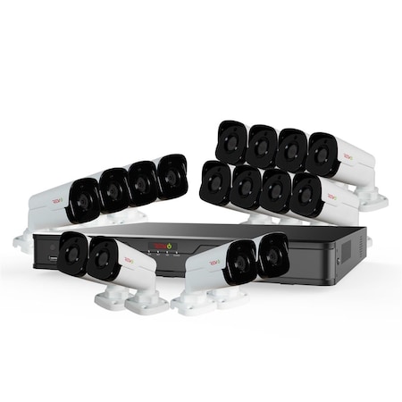 Revo America Ultra HD 16 Channel 8TB NVR Surveillance System with 16 x 4 Megapixel Cameras RU162B16G-8T